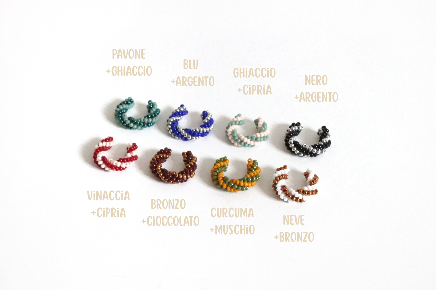 Ear Cuff perline *righe autunno/inverno