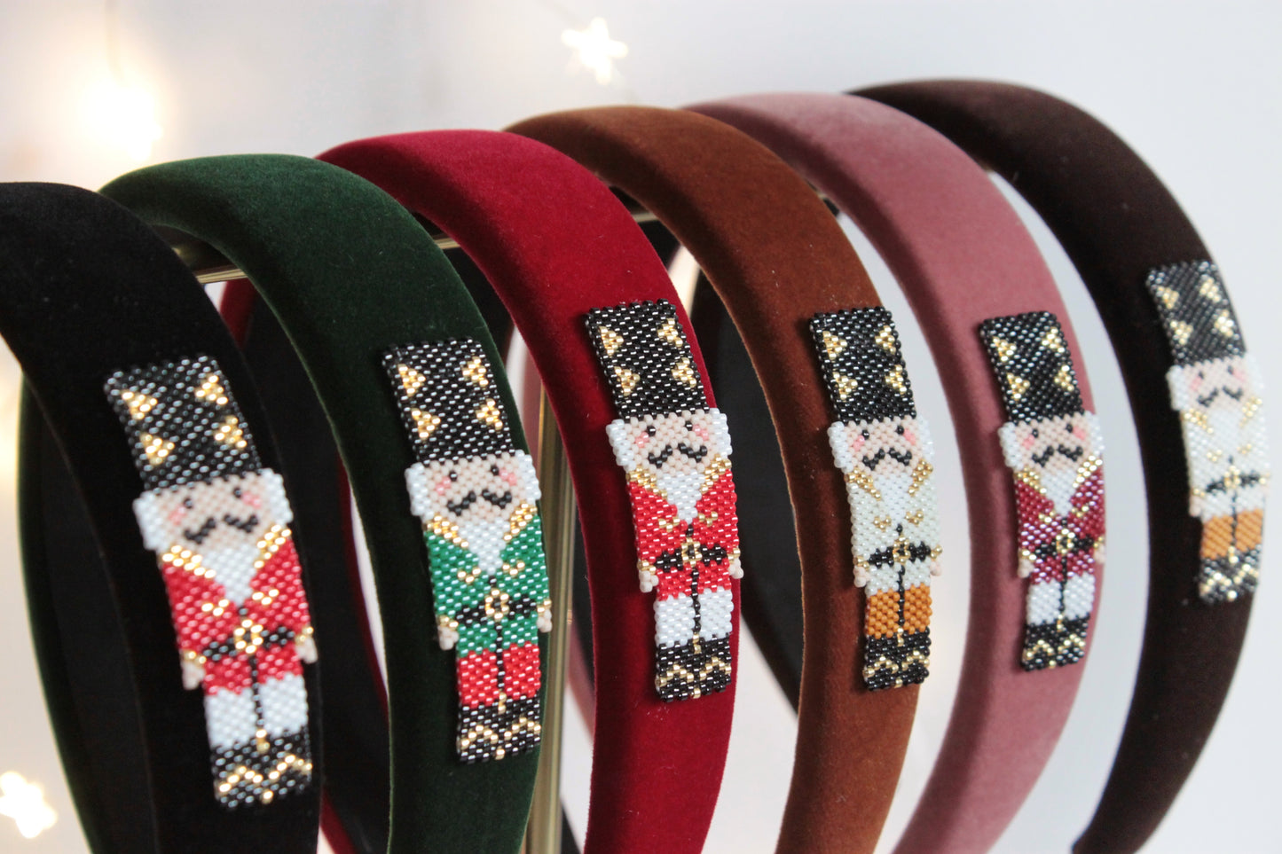 Cerchietti Velluto Cristalli di Neve