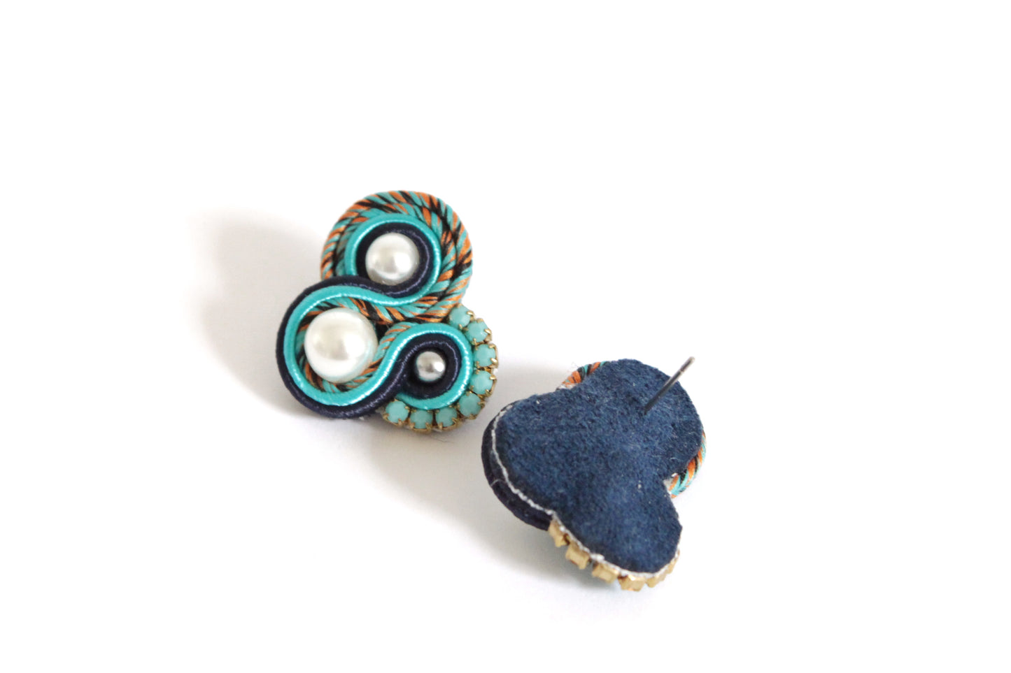 Orecchini Flamingo Mélange Blu navy*Turchese*Arancio