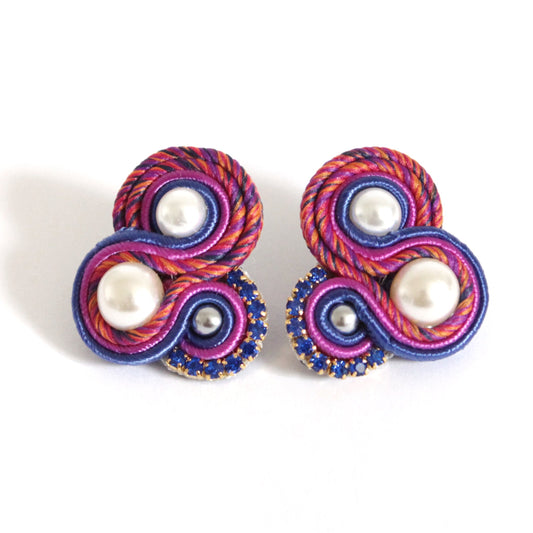 Orecchini Flamingo Mélange Arancio*Blu Elettrico*Fucsia
