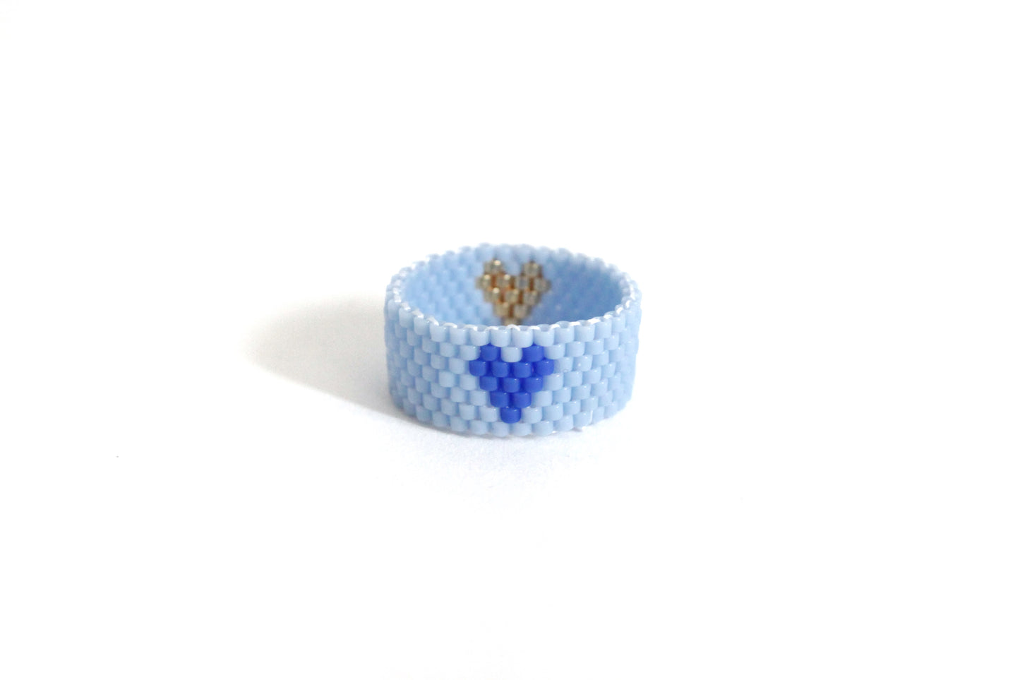 Anello fascia Cuoricini perline