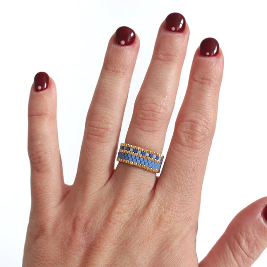 Anello Geometrico fascia perline
