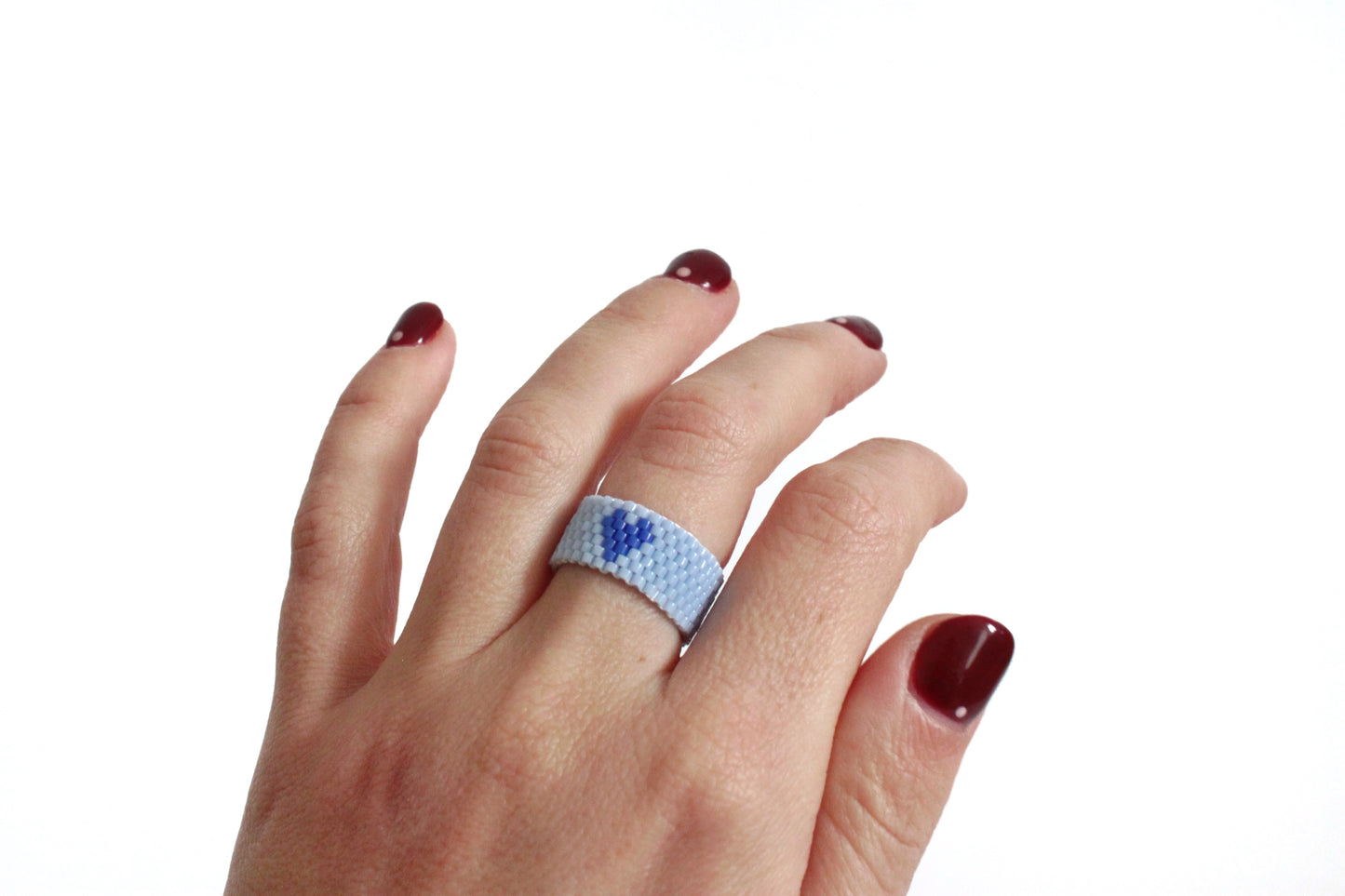 Anello fascia Cuoricini perline