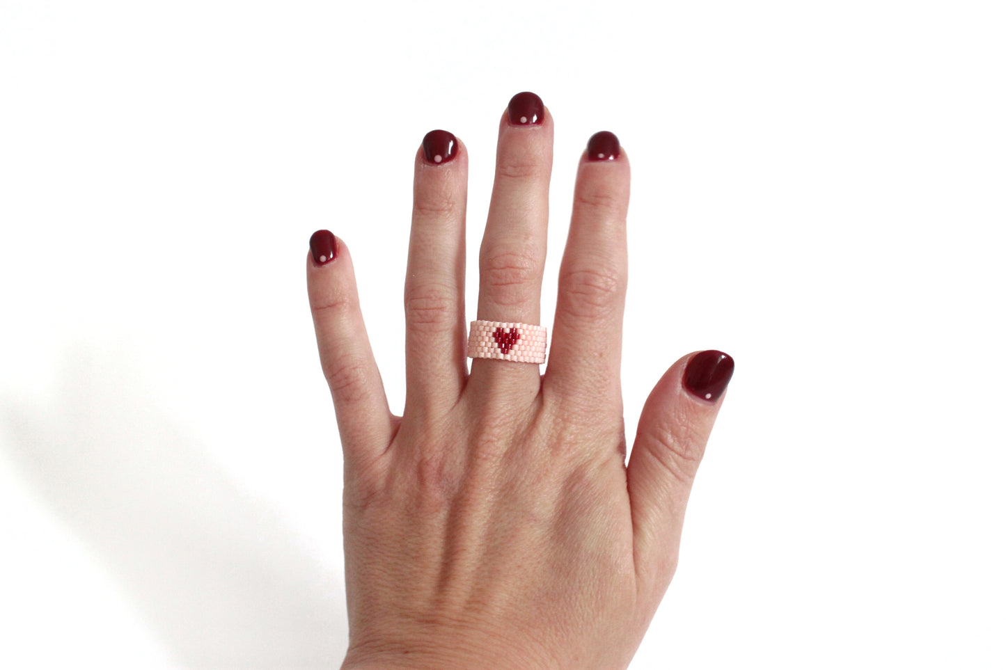Anello fascia Cuoricini perline