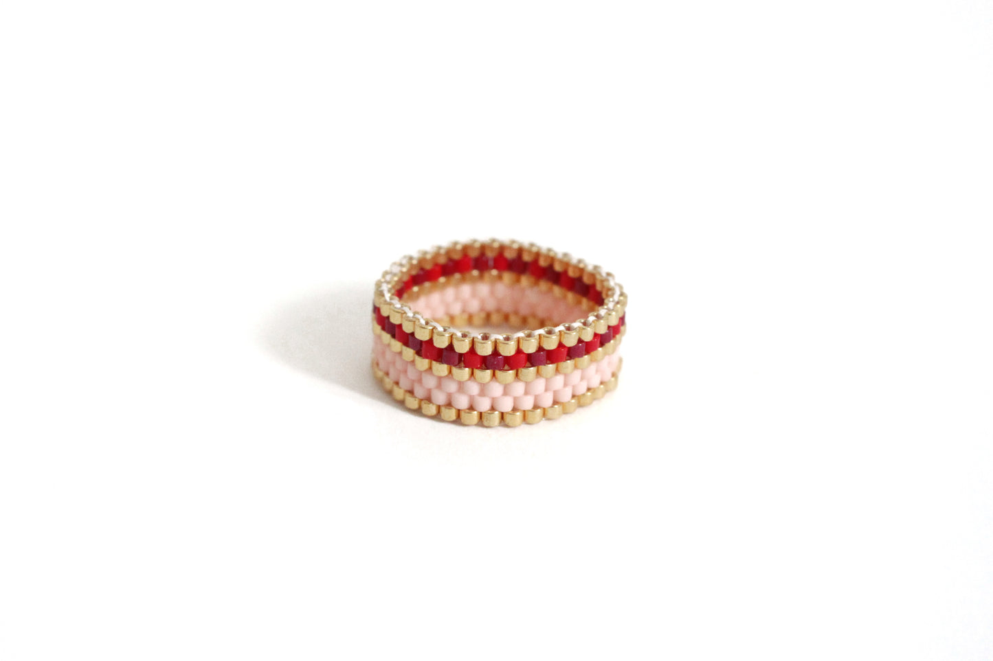 Anello Geometrico fascia perline