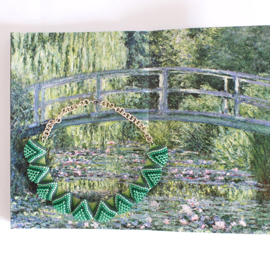 Collana Lenorarte Monet "Lo Stagno delle Ninfee, Armonia Verde"