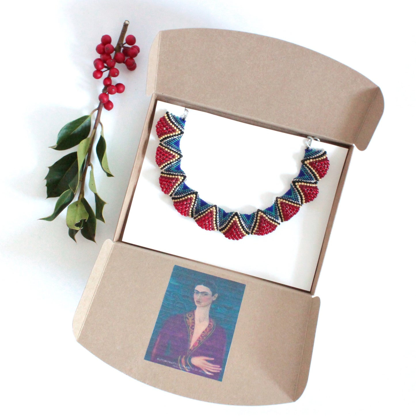 Collana Lenorarte Frida Kahlo "Autoritratto con abito di velluto" *speciale Natale