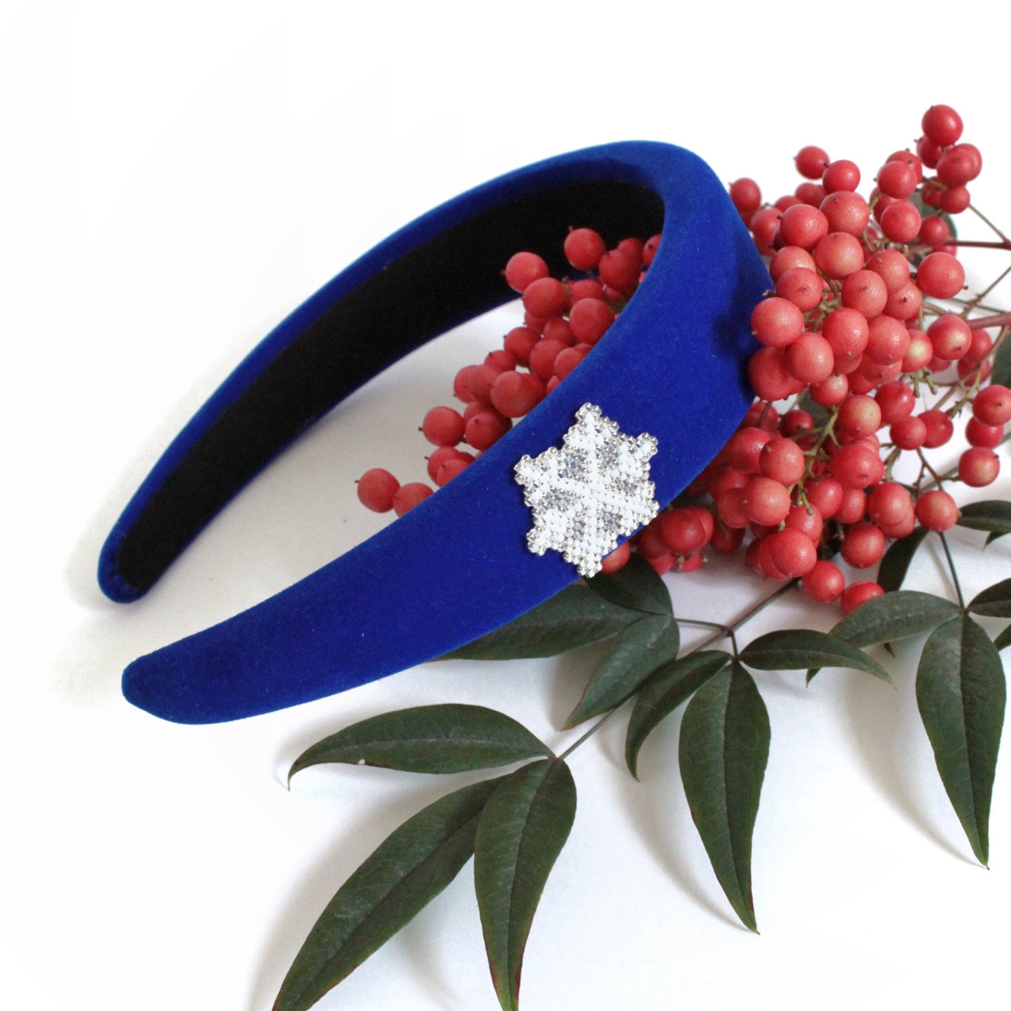 Cerchietti Velluto Cristalli di Neve