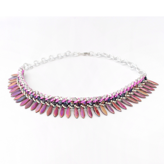 Collana Seaside Materica Fucsia